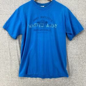 Jimmy Buffet Margaritaville Shirt Mens Medium Blue Wasted Away Short Sleeve Tee